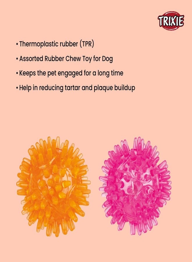 TRIXIE Glowing Hedgehog Ball for Dogs & Cats | Soundless, Floatable, Durable TPR Pet Toy | 5 cm, Orange | Interactive Chew & Fetch Toy for All Breed Sizes - Image 4